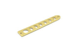 Brass Moon Charm, 24 Textured Raw Brass Moon Phases Charms With 2 Holes (35x6x5x0.80mm) M02348