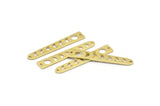 Brass Moon Charm, 24 Textured Raw Brass Moon Phases Charms With 2 Holes (35x6x5x0.80mm) M02348