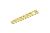 Brass Moon Charm, 24 Textured Raw Brass Moon Phases Charms With 2 Holes (35x6x5x0.80mm) M02348