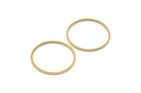 Brass Circle Connectors, 24 Raw Brass Textured Circle Connectors (22x0.8x1mm) BS 2072