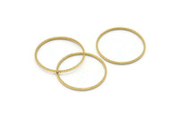 Brass Circle Connectors, 24 Raw Brass Textured Circle Connectors (22x0.8x1mm) BS 2072