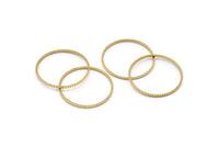 Brass Circle Connectors, 24 Raw Brass Textured Circle Connectors (22x0.8x1mm) BS 2072