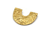 Brass Semi Oval Pendant, 4 Raw Brass Semi Oval Pendants With 2 Loops, Necklace Findings (21x27x0.8mm) BS 2002