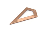 Gül Altın Üçgen Kolye, 1 Delikli 2 Gül Altın Kaplama Pirinç Üçgen Kolye, Tılsımlar, Küpeler (38x20x0,8 mm) U149 Q0470