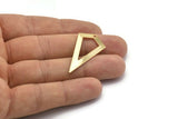 Gold Triangle Pendant, 2 Gold Plated Brass Triangle Pendants With 1 Hole, Charms, Earrings (38x20x0.8mm) U149 Q0470