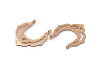 Gül Altın Kolye Bulgusu, 2 Halka, Tılsımlar, Küpeler, Bulgular (29x27x1mm) BS 1982 Q0452 ile 2 Gül Altın Kaplama Pirinç Kolye Bulgusu