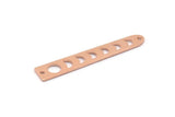 Copper Moon Charm, 24 Raw Copper Moon Charms With 2 Holes (35x6x5x0.80mm) M02352