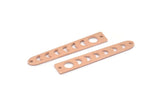 Copper Moon Charm, 24 Raw Copper Moon Charms With 2 Holes (35x6x5x0.80mm) M02352