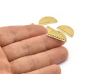 Semi Circle Pendant, 24 Raw Brass Semi Circle Charms With 10 Holes, Blanks (21x10.5x0.75mm) BS 2081