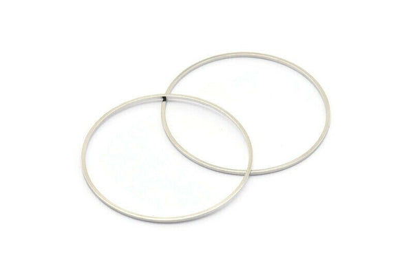 Silver Circle Connector, 24 Silver Tone Circle Connectors, Rings, Findings (35x0.8mm) BS 2093