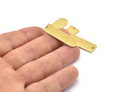 D Şekilli Halkalar - 1 Delikli 10 Ham Pirinç D Şekilli Konnektör (32x10x1mm) BS 1938