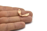 Rose Gold Maple Seed Earring, 2 Rose Gold Plated Brass Maple Seed Stud Earrings, Findings (27x16mm) N1603