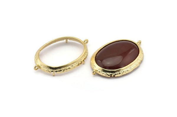 Altın Oval Ayar, 2 Döngü ve 1 Ped Ayarı ile 1 Altın Kaplama Pirinç Oval Ayar (39x25x3,8 mm) BS 2046 Q0483
