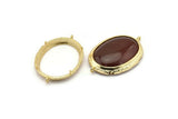 Altın Oval Ayar, 2 Döngü ve 1 Ped Ayarı ile 1 Altın Kaplama Pirinç Oval Ayar (39x25x3,8 mm) BS 2046 Q0483
