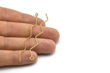 Brass Twisted Pendant, 24 Raw Brass Textured Twisted Pendant With 1 Loop (68x1mm) BS 2082