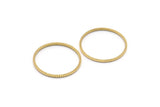 Brass Circle Connectors, 24 Raw Brass Textured Circle Connectors (19x0.8x1mm) BS 2070