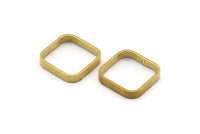 Brass Square Charm, 12 Raw Brass Square Connectors With 1 Hole, Minimalist Necklace Findings (16.5x2.9x0.9mm) BS 2343