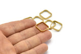 Brass Square Charm, 12 Raw Brass Square Connectors With 1 Hole, Minimalist Necklace Findings (16.5x2.9x0.9mm) BS 2343