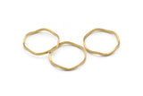 Brass Circle Rings, 24 Raw Brass Wavy Circle Rings, Charms (20.5x0.80x1.5mm) BS 2220