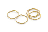 Brass Circle Rings, 24 Raw Brass Wavy Circle Rings, Charms (20.5x0.80x1.5mm) BS 2220