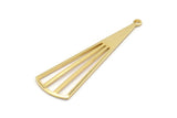 Gold Triangle Charm, 6 Gold Plated Brass Triangle Charms With 1 Hole, Pendants, Findings (39x12x0.80mm) D1173 Q0909
