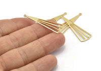Gold Triangle Charm, 6 Gold Plated Brass Triangle Charms With 1 Hole, Pendants, Findings (39x12x0.80mm) D1173 Q0909