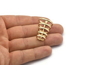 Gold Plated Spiral Pendant ,1 Gold Plated Brass Pendant with 5 Rings and 1 Loop (37x21x14mm) N0368 Q0193