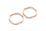 Rose Gold Circle Rings, 24 Rose Gold Lacquer Plated Brass Wavy Circle Rings, Charms (17x0.8x0.8mm) E189 Q0333