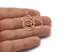 Rose Gold Circle Rings, 24 Rose Gold Lacquer Plated Brass Wavy Circle Rings, Charms (17x0.8x0.8mm) E189 Q0333