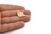 Ginkgo Leaf Pendant, 2 Rose Gold Plated Brass Leaf Charms (26x25mm) N0393 Q0096