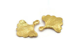 Ginkgo Leaf Pendant, 2 Gold Plated Brass Leaf Charms (26x25mm) N0393 Q0096