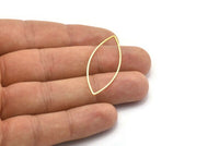Gold Marquise Ring, 12 Gold Marquise Rings, Connectors, Charms  (16x41x0.80mm) BS 1167 q0037