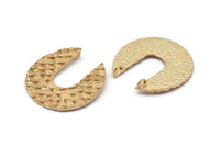 Altın Geometrik Kolye, 2 Halkalı 1 Altın Kaplama Pirinç Geometrik Balık Pulu Dokulu Kolye, Küpe, Buluntular (32 mm) E190 Q0594