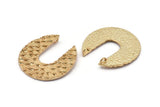 Altın Geometrik Kolye, 2 Halkalı 1 Altın Kaplama Pirinç Geometrik Balık Pulu Dokulu Kolye, Küpe, Buluntular (32 mm) E190 Q0594