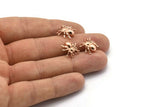 Rose Gold Spider Pendant, 3 Rose Gold Plated Spider Bracelet Finding, Pendants, Necklace Findings (14x13mm) N0353