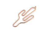 Wire Cactus Earring, 2 Rose Gold Lacquer Plated Brass Wire Cactus Earring Findings, Jewelry Supplies, Charms (64x28x1mm) Bs 1700 Q0111