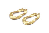 Gold Drop Charm, 4 Gold Plated Brass Irregular Charms With 1 Loop, Earrings, Pendants, Findings (32x18x0.60mm) D1260 Q0871