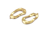 Gold Drop Charm, 4 Gold Plated Brass Irregular Charms With 1 Loop, Earrings, Pendants, Findings (32x18x0.60mm) D1260 Q0871