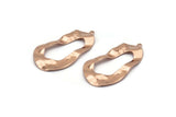 Rose Gold Drop Charm, 4 Rose Gold Plated Brass Irregular Charms With 1 Loop, Earrings, Pendants, Findings (32x18x0.60mm) D1260 Q0871