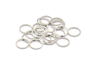 Silver Circle Connector, 50 Silver Tone Circle Connectors, Rings, Findings (11x0.80mm) BS 2419
