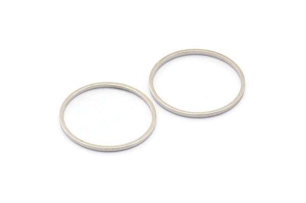Silver Circle Connector, 50 Silver Tone Circle Connectors, Rings, Findings (19mm) BS 2420