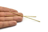 Brass Textured Tube, 24 Raw Brass Textured Tubes, Beads (1.5x100mm) BS 2222