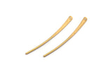 Brass Stud Earring Wires, 12 Raw Brass Needle Bar Earring Wires with 1 Hole (40x2.5x1mm) BS 2292