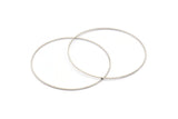 Silver Circle Connector, 12 Silver Tone Circle Connectors (60x0.80mm) BS 2412