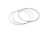 Silver Circle Connector, 12 Silver Tone Circle Connectors (60x0.80mm) BS 2412