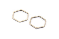 Açık Petek Yüzük, 25 Antik Gümüş Kaplama Pirinç Altıgen Yüzük, Tılsımlar (16x1mm) BS 1223 H0071