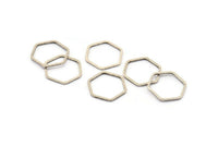 Açık Petek Yüzük, 25 Antik Gümüş Kaplama Pirinç Altıgen Yüzük, Tılsımlar (16x1mm) BS 1223 H0071