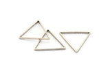 Brass Triangle Charm, 24 Antique Silver Plated Brass Open Triangle Ring Charms (29x0.8x2mm) Bs 1195 H0051
