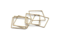 Square Geometric Charm, 24 Antique Silver Plated Brass Square Connectors (20mm) BS 1121 H0097