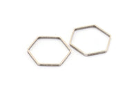Antik Gümüş Altıgen Charm, 12 Antik Gümüş Kaplamalı Altıgen Yüzük Charm (25x0,8x2 mm) Bs 1189 H0206
